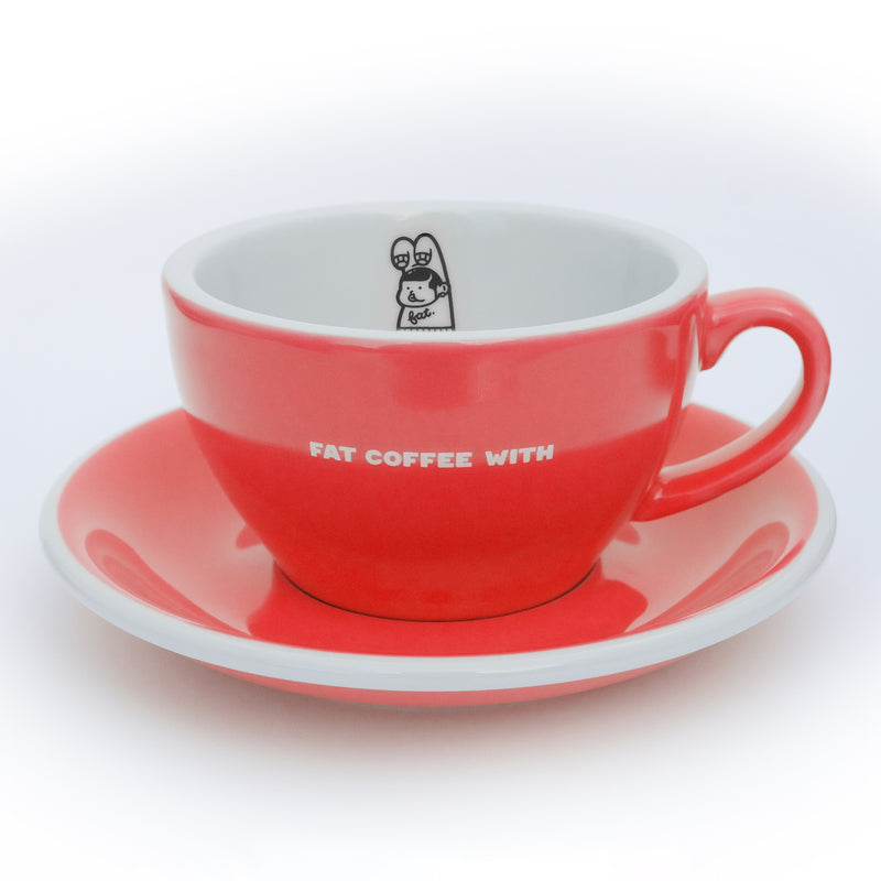 FAT COFFEE WITH LOVERAMICS 250ml Cappuccino Cup & Saucer