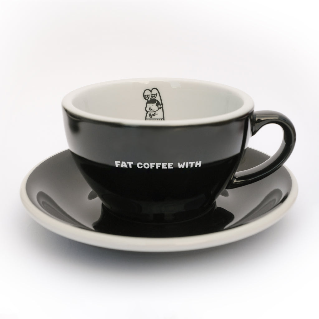 FAT COFFEE WITH LOVERAMICS 250ml Cappuccino Cup & Saucer