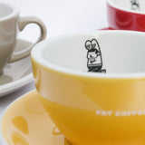 FAT COFFEE WITH LOVERAMICS 250ml Cappuccino Cup & Saucer